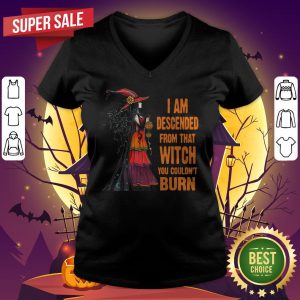 Witch I Am Descended From That Witch You Couldn’t Burn Halloween V-neck
