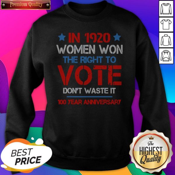 Womens In 1920 Women Won The Right To Vote Don’t Waste It SweatShirt