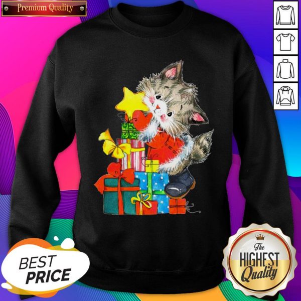 Cat Funny Winter Christmas Unisex Sweatshirt- Design By Sheenytee.com