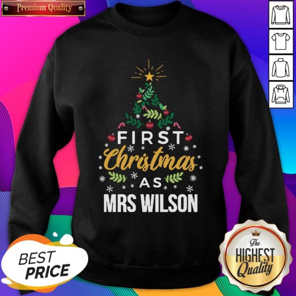 First Christmas As Mrs Wilson Tree Unisex Sweatshirt- Design By Sheenytee.com