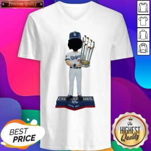 Enrique Hernandez 14 Los Angeles Dodgers 2020 World Series Champions Women's V-neck T-Shirt- Design By Sheenytee.com
