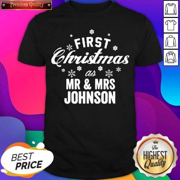 First Christmas As Mr and Mrs Johnson Classic Men's T-Shirt- Design By Sheenytee.com
