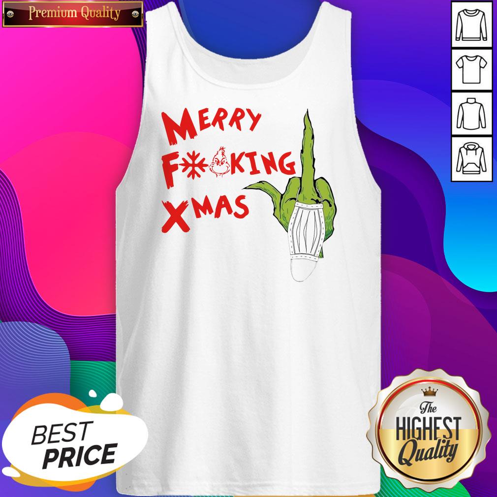 Funny Grinch Hand Merry Fucking Xmas Christmas Sweat Tank Top- Design By Sheenytee.com