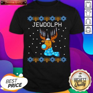 Jewdolph Ugly Hanukkah Reindeer Menorah Chanukah Ugly Christmas Shirt- Design By Sheenytee.com