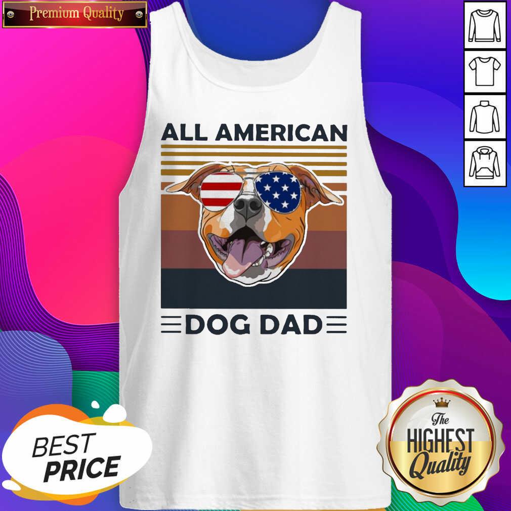All American Pug Dog Dad Vintage Tank Top- Design By Sheenytee.com