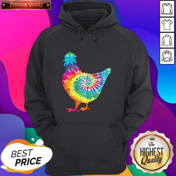 Hot Chicken Tie Dye Hippie Poultry Farmer Farm Hoodie- Design By Sheenytee.com