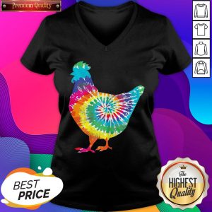 Hot Chicken Tie Dye Hippie Poultry Farmer Farm V-neck- Design By Sheenytee.com