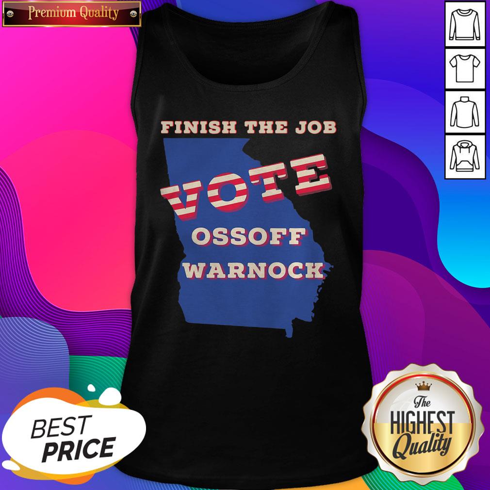 Hot Finish The Job Vote Ossoff Warnock Map Election Tank Top- Design By Sheenytee.com