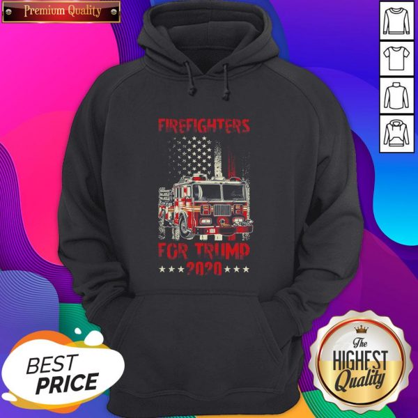 Hot Firefighters For Trump 2020 Fire Truck American Flag Hoodie- Design By Sheenytee.com