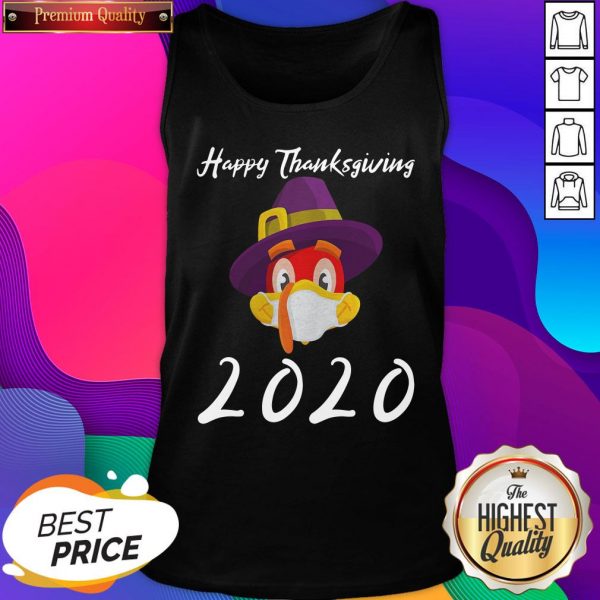 Hot Happy Thanksgiving 2020 Turkey Wearing Mask Tank Top- Design By Sheenytee.com