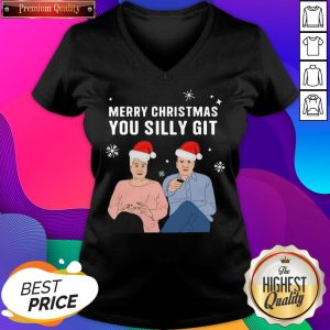 Hot Jenny And Lee Ugly Merry Christmas You Silly Git V-neck- Design By Sheenytee.com