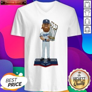 Justin Turner Member Los Angeles Dodgers 2020 World Series Champions Bobblehead Women's V-neck T-Shirt- Design By Sheenytee.com