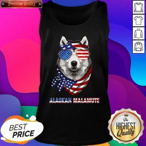 Alaskan Malamute Dog American Flag Sunglasses Ribbon Tank Top- Design By Sheenytee.com