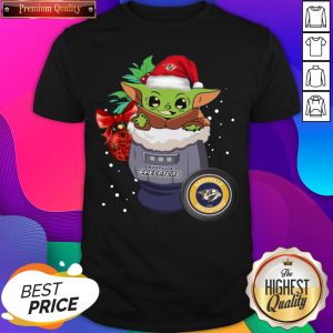 Nice Nashville Predators Christmas Baby Yoda Star Wars Funny Happy NHL T-Shirt- Design By Sheenytee.com