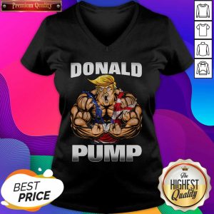 Official Donald Pump Strong Man V-neck- Design By Sheenytee.com