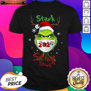 Official Grinch Face Mask Stank Stink Stunk Christmas Shirt- Design By Romancetees.com