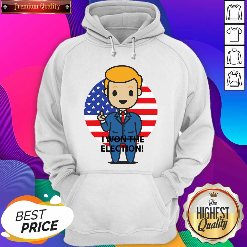Official I Won The Election Trump To The World American Flag Hoodie- Design By Sheenytee.com