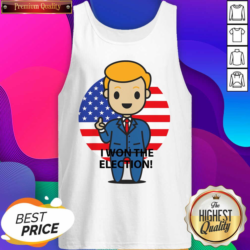 Official I Won The Election Trump To The World American Flag Tank Top- Design By Sheenytee.com