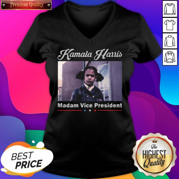 Official Kamala Harris Madam Vice President Stars V-neck- Design By Sheenytee.com