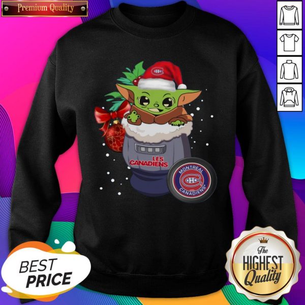Official Montreal Canadiens Christmas Baby Yoda Star Wars Funny Happy NHL Sweatshirt- Design By Sheenytee.com