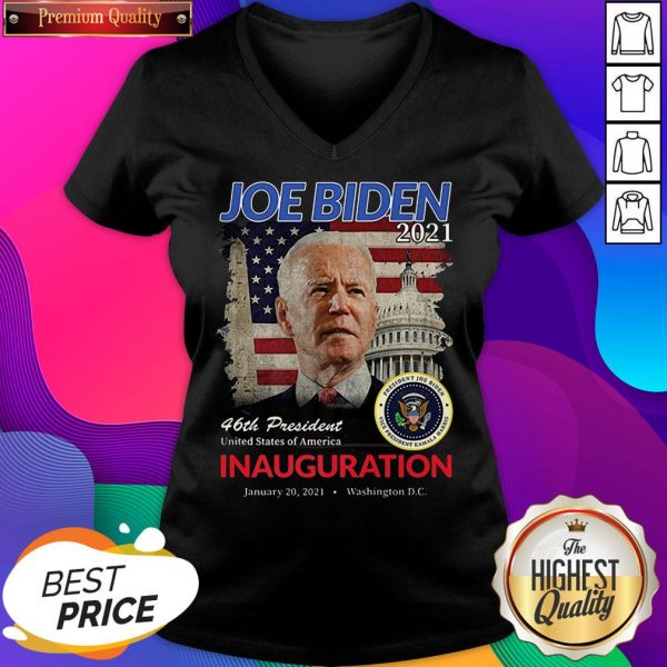 Pretty 2021 Inauguration Day Joe Biden Commemorative Souvenir V-neck- Design By Sheenytee.com