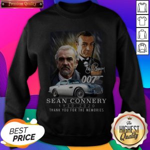 Sean Connery 007 1930 2020 Thank You For The Memories Signature Sweatshirt- Design By Sheenytee.com