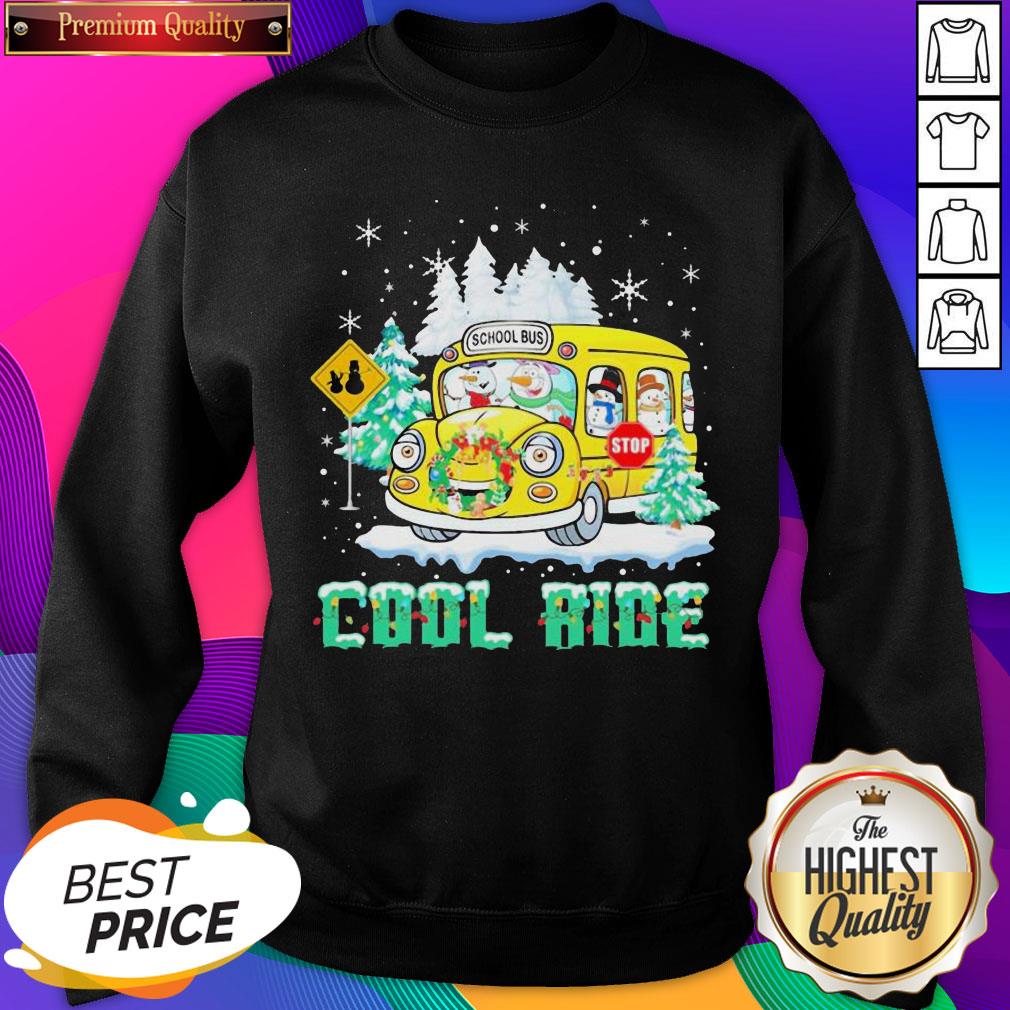 Snowmans School Bus Cool ride Christmas Sweatshirt- Design By Sheenytee.com