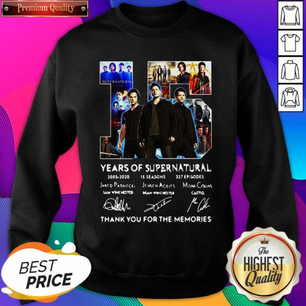 Top 15 Years Of Supernatural Thank You For The Memories Signatures Sweatshirt- Design By Sheenytee.com