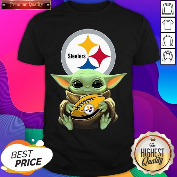 Top Baby Yoda Hugging Pittsburgh Steelers Shirt- Design By Sheenytee.com