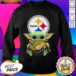 Top Baby Yoda Hugging Pittsburgh Steelers Sweatshirt- Design By Sheenytee.com