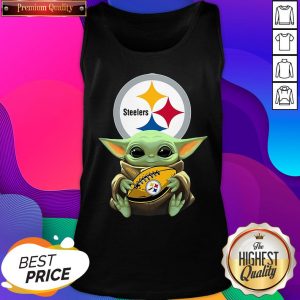 Top Baby Yoda Hugging Pittsburgh Steelers Tank Top- Design By Sheenytee.com