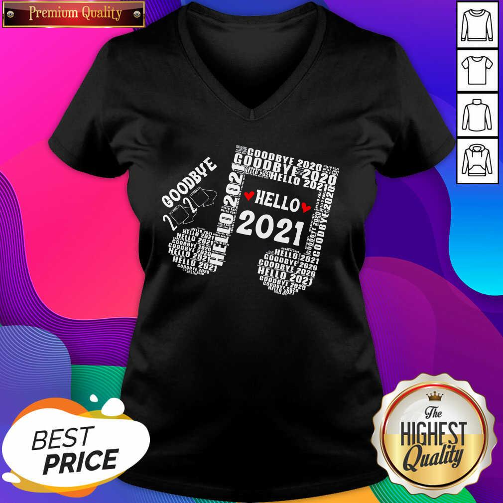  Bye 2020 Hello 2021 New Years Heart Music Note V-neck- Design By Sheenytee.com