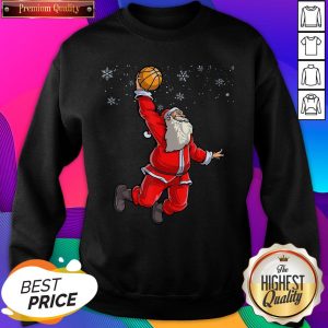Top Christmas Basketball Pajamas Santa Claus Slam Dunk Sweatshirt- Design By Sheenytee.com