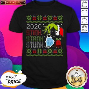 Top Hand Grinch Holding Mask 2020 Stink Stank Stunk Ugly Christmas Shirt- Design By Sheenytee.com