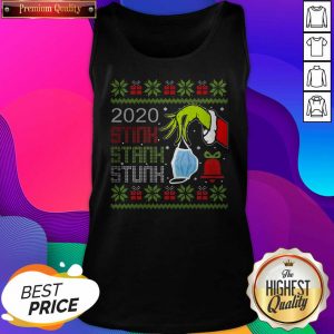 Top Hand Grinch Holding Mask 2020 Stink Stank Stunk Ugly Christmas Tank Top- Design By Sheenytee.com