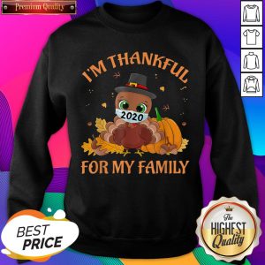 Top I'm Thankful For My Family Thanksgiving Turkey Wearing Mask Sweatshirt- Design By Sheenytee.com