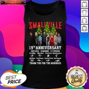 Top Smallville 10th Anniversary 2001 2021 Merry Christmas Signatures Tank Top- Design By Romancetees.com