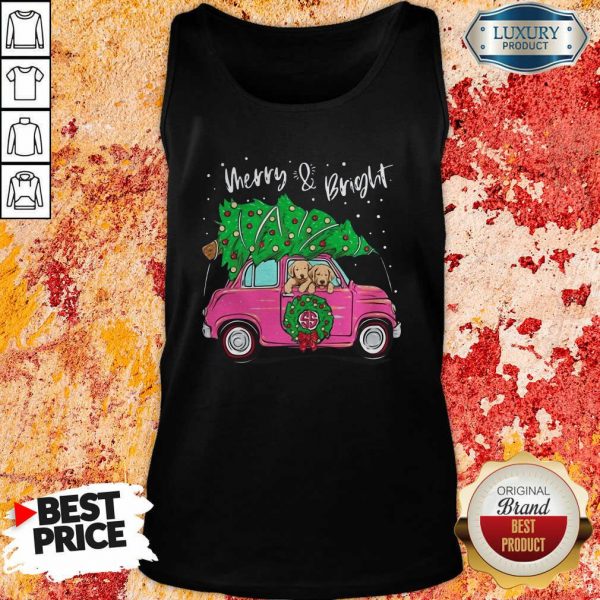 Merry And Bright Pitbull Dog Christmas Tank Top- Design By Sheenytee.com