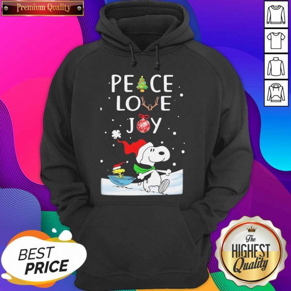 Snoopy Peace Love Joy Christmas Hoodie- Design By Sheenytee.com
