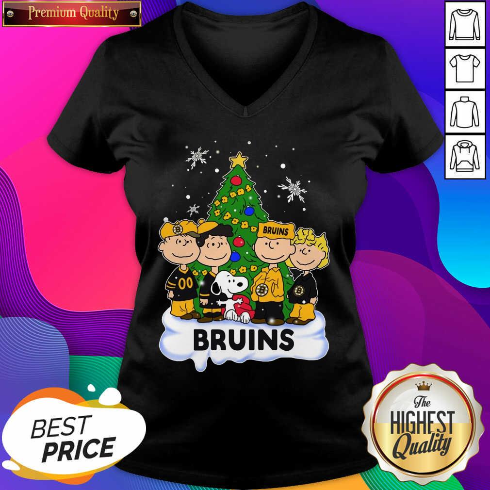 Snoopy The Peanuts Boston Bruins Christmas V-neck- Design By Sheenytee.com