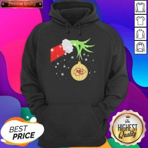 The Grinch Hand Holding Kansas City Chiefs Christmas Hoodie- Design By Sheenytee.com