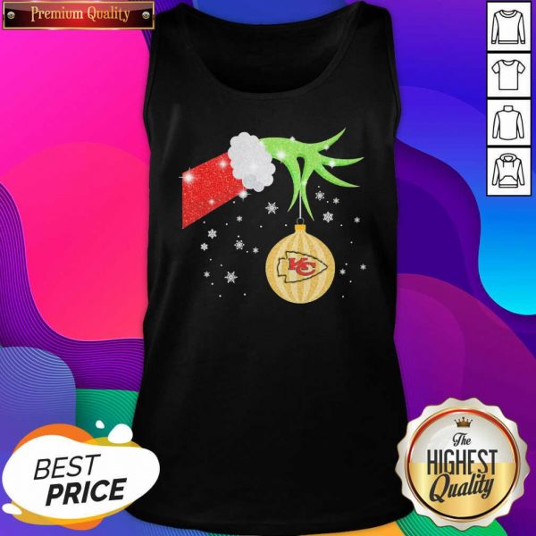 The Grinch Hand Holding Kansas City Chiefs Christmas Tank Top- Design By Sheenytee.com