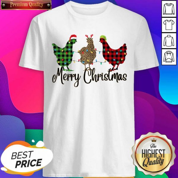 Chickens Leopard Plaid Lights Merry Christmas Shirt- Design By Sheenytee.com