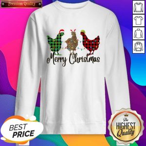 Chickens Leopard Plaid Lights Merry Christmas Sweatshirt- Design By Sheenytee.com