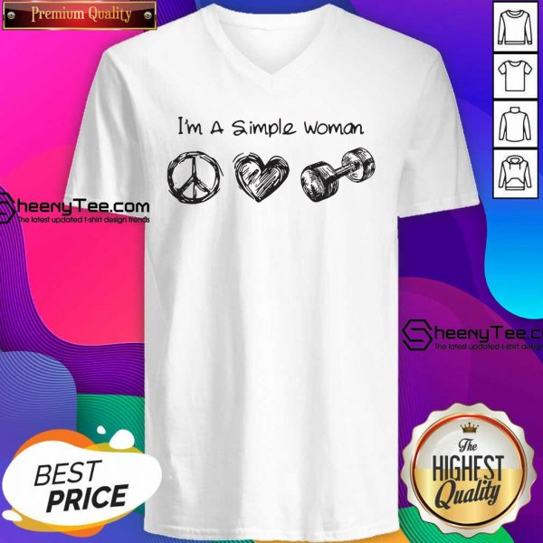 I’m A Simple Peace Love Gym V-neck- Design By Sheenytee.com