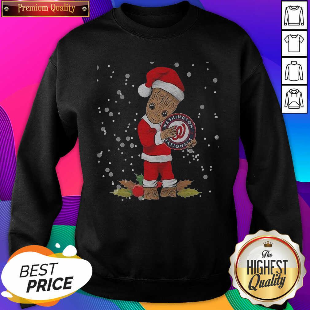 Santa Baby Groot Hug Washington Nationals Christmas Sweatshirt- Design By Sheenytee.com