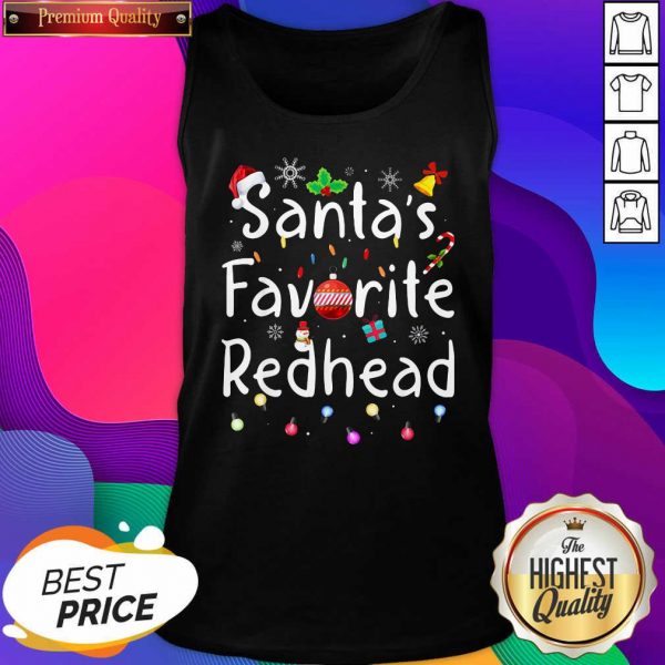 Santa’s Favorite Redhead Christmas Tank Top- Design By Sheenytee.com