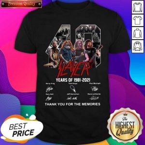 Slayer 40 Years Of 1981 2021 Thank You For The Memories Signatures Shirt- Design By Sheenytee.com