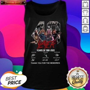 Slayer 40 Years Of 1981 2021 Thank You For The Memories Signatures Tank Top- Design By Sheenytee.com