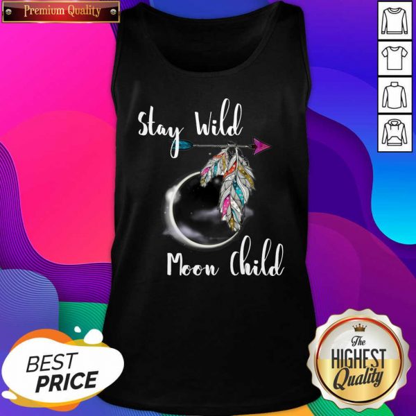 Stay Wild Moon Child Boho Lunar Eclipse Cute Feathers Arrow Tank Top- Design By Sheenytee.com